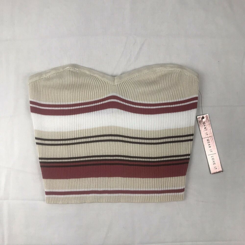 nwt almost famous tube top‎ xl stripes